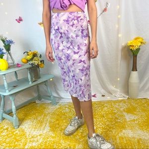 90’s/Y2k Vintage purple butterfly midi skirt 🦋